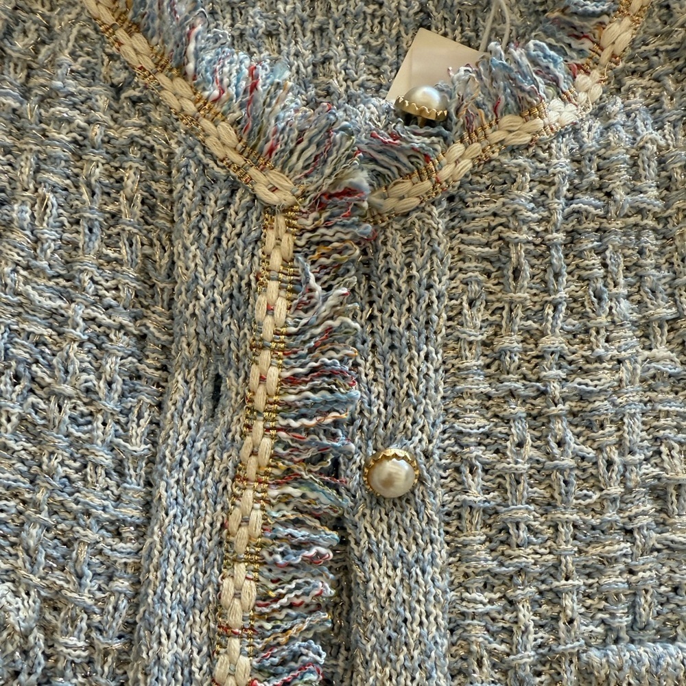 Mango Tweed cardigan with jewel button - Picture 4 of 13